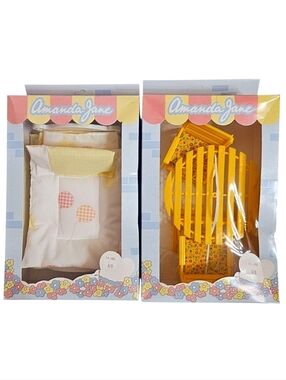 1980s Vintage Amanda Jane Furniture Bed Comforter & Pillow Table & 2 Chairs NIB